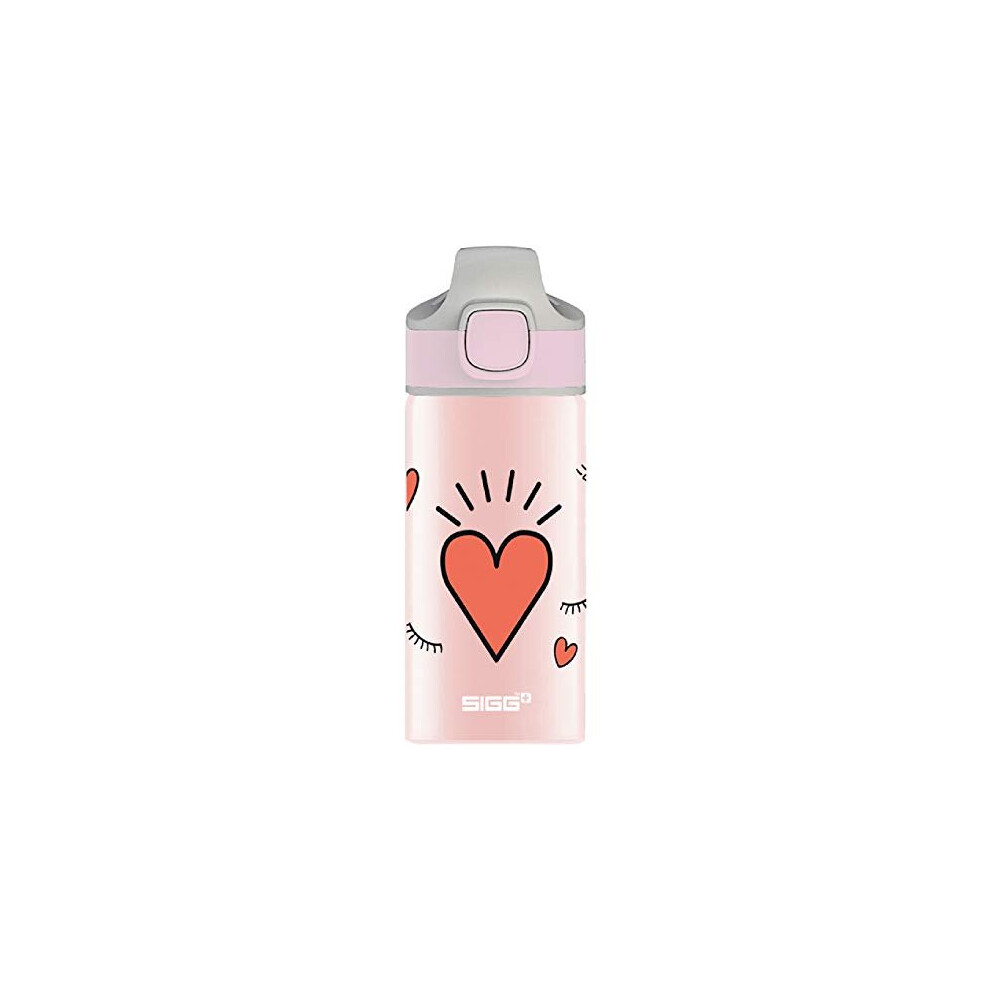 SIGG Miracle Kids' Drinks Bottle (0.4 L), Lightweight Aluminium Kids' Water Bottle with Leak-Proof Lid, One Hand Children's Drink Bottle