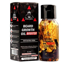 Urbangabru Beard Growth Oil Booster with Natural Herbs - 60 ml, 100% Natural, Hydrates, Nourishes & Promotes Thicker Beard