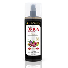 Soulflower Onion Hair Oil For Healthy & Nourishing Hair & Cooling Effect- With Red Onion, Argan & Amla, Blend of 20 Essential Oils & Extracts
