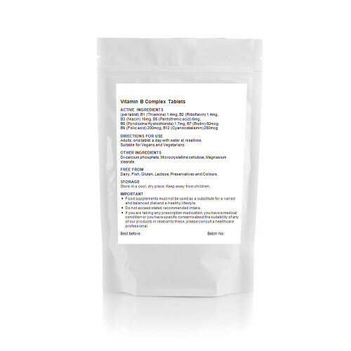 Vitamin B Super Complex - 90 Tablets - Tiredness, Nails Skin, Heart 1
