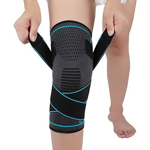Compression Knee Sleeve Brace With Adjustable Strap - Support For Running, Basketball, Arthritis Relief