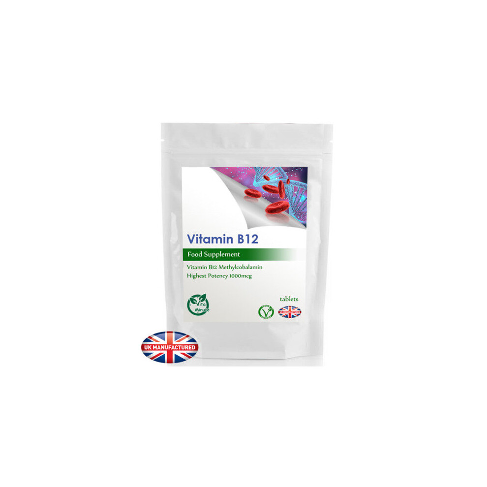 Vitaminute Vitamin B12 Strong 1000Mcg (90 Tablets) Blood, Fatigue & Tiredness Uk