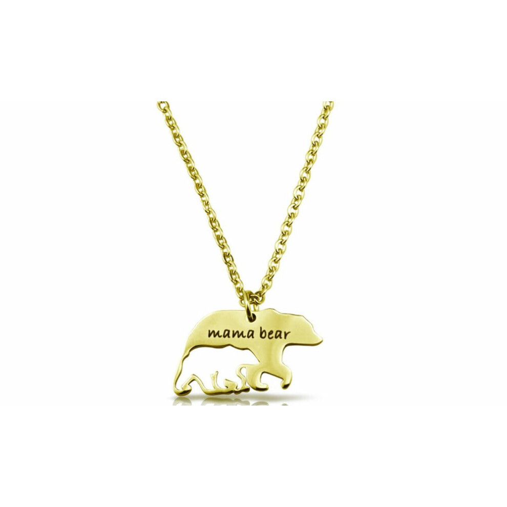 (Gold) Mama Bear Charm Necklace