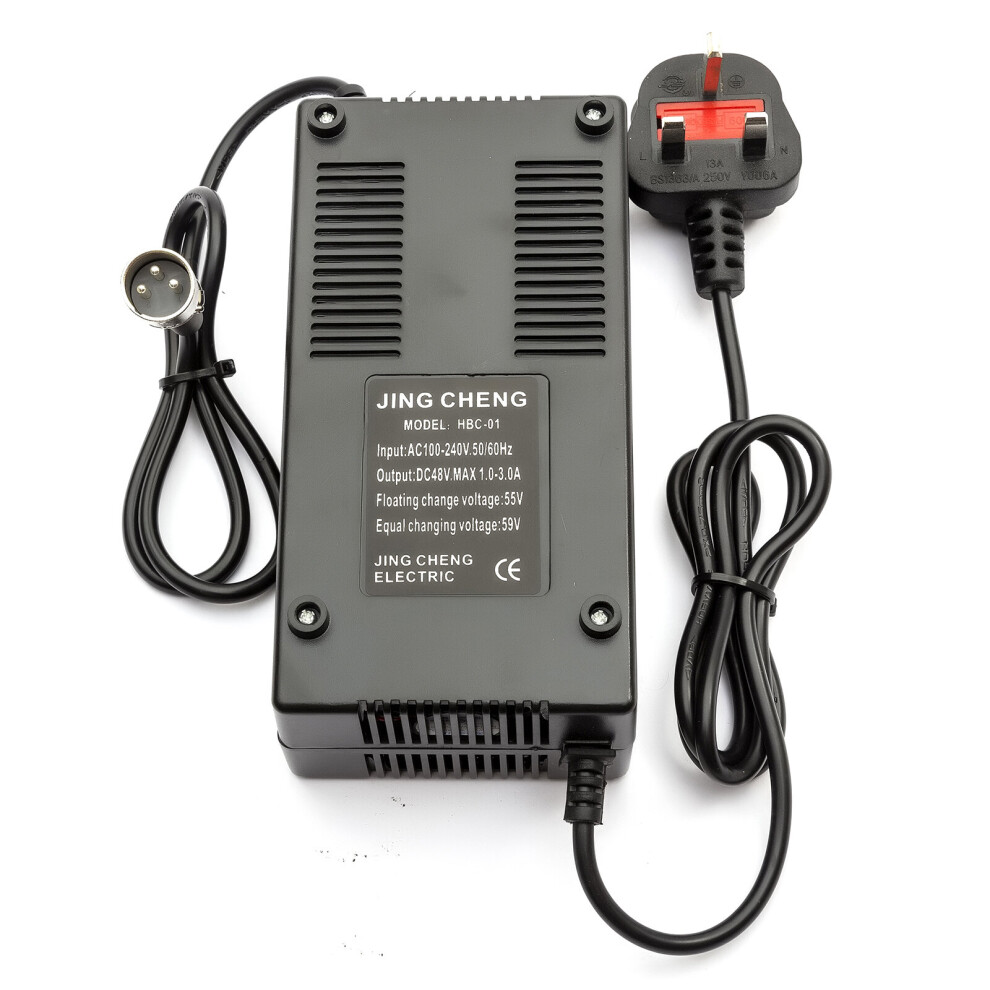 BATTERY CHARGER 48 Volt Electric Bicycle Scooter Male 3 Pin UK Plug Evo 48v