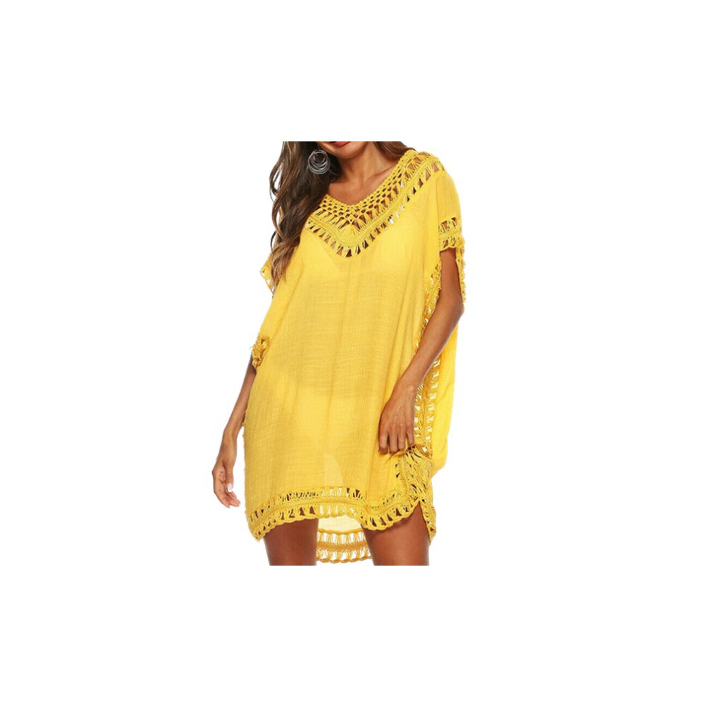 (Yellow) V-Neck Summer Bikini Cover Up Sarong