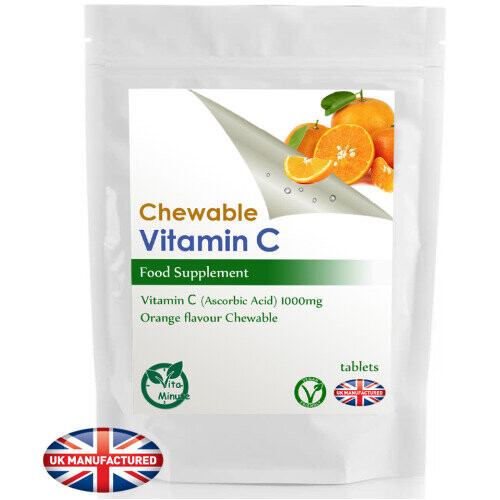 Strong Vitamin C 1000mg (60 Tablets) Chewable Orange Flavour Immunity