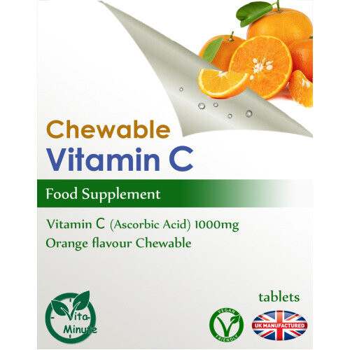Vitamin C (Orange Flavour Chewable) 1000mg - 180 Tablets (V) Immunity 2