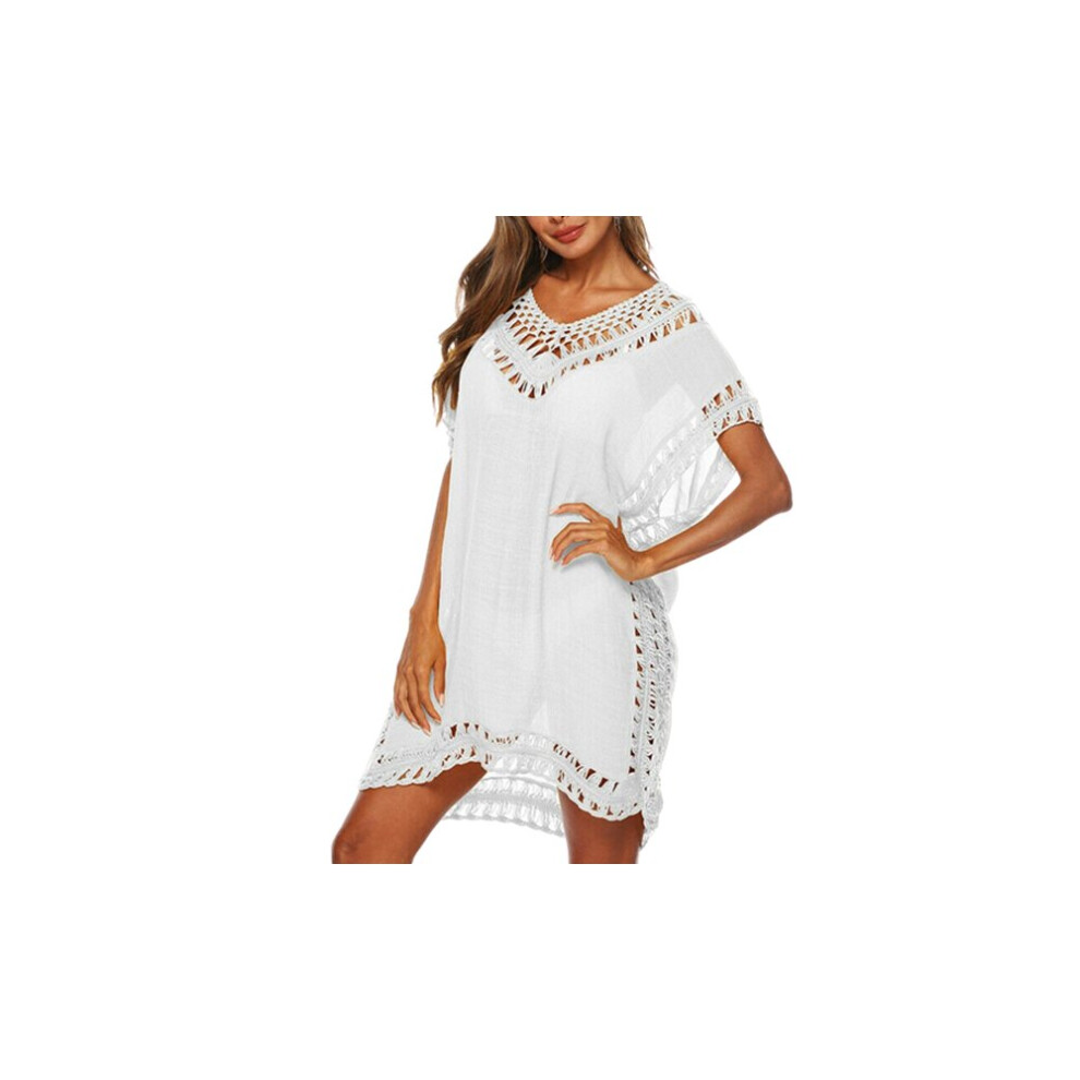 (White) V-Neck Summer Bikini Cover Up Sarong