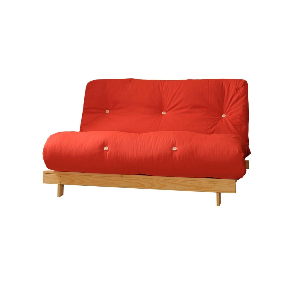 (Red, Single) Comfy Living Albury Futon Sofa Bed