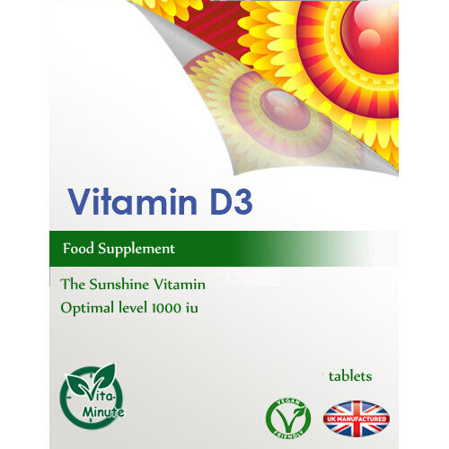 Vitamin D3 1000 IU (60 Tablets) Bones, Teeth, Immune System, UK (V) 2