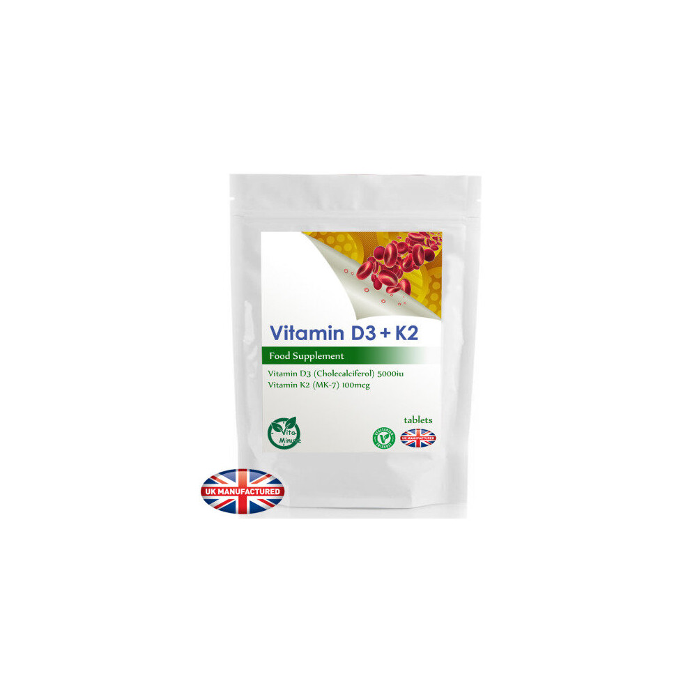 Vitaminute 100 Tablets X Vitamin D3 And K2 (Mk-7) | 5000Iu / 100Mcg | Uk (V)