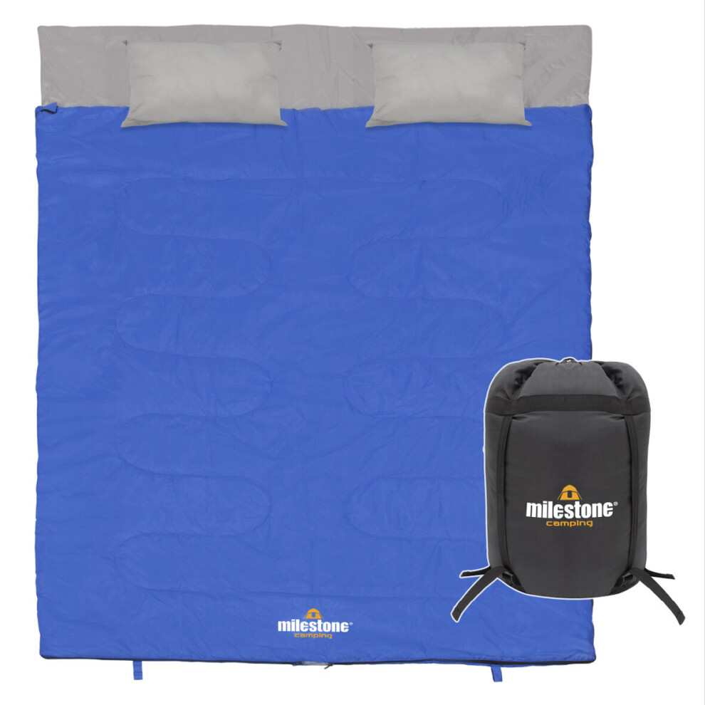 Milestone Camping 26759 Double Sleeping Bag with Carry Sack / 2 Season