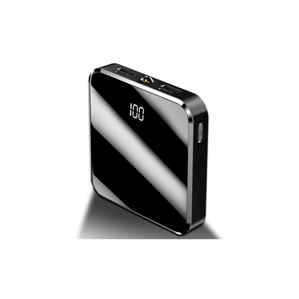 (Black) Mini Travel Dual-Port 10000mAh Power Bank