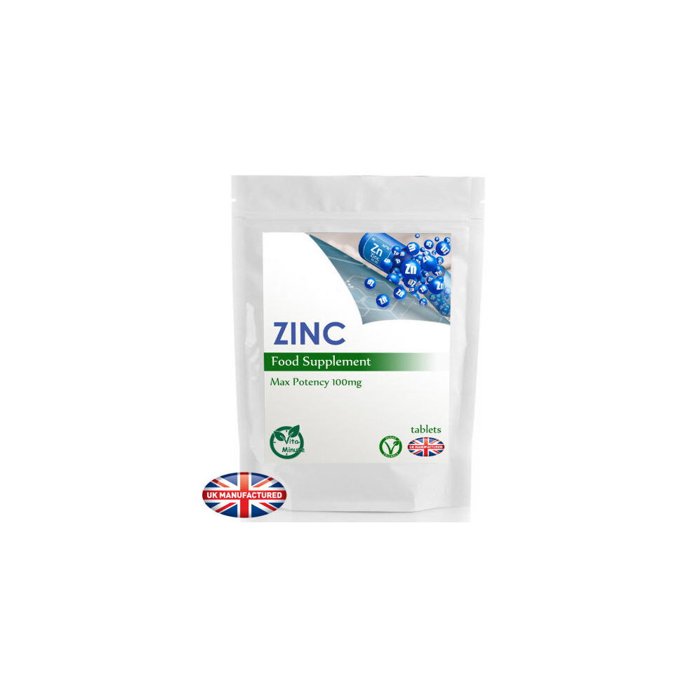 120 x Zinc Citrate 100mg Tablets (30mg elemental Zinc, 300% NRV) UK