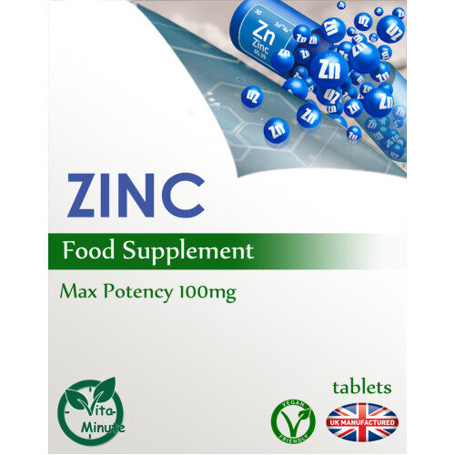 120 x Zinc Citrate 100mg Tablets (30mg elemental Zinc, 300 NRV) UK on