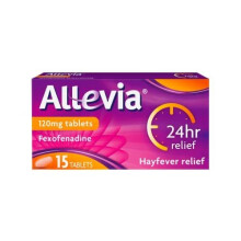 Allevia 120 mg Tablets Fexofenadine - Hayfever Allergy Relief - Pack of 15  24hr Relief from Symptoms Including Sneezing, Watery Eyes, Itchy & R