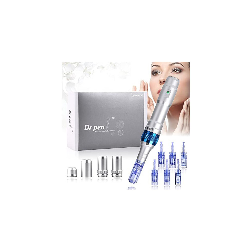 Topdirect Dermapen, Dr.pen Ultima A6 Microneedle Pen Electric Derma Roller Pen With 12Pin 36Pin Nano Round Cartridges Needles Wrinkle Stretch Mar