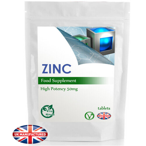 Zinc Citrate 50mg - 60 Tablets, Essential Immune, Hair, Bones Support