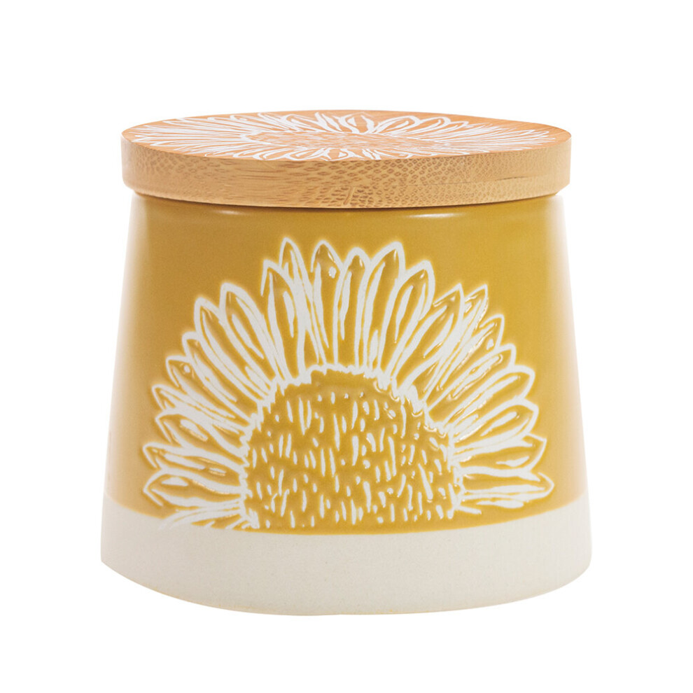 Sugar Pot with Lid Yellow Artisan Flower English Tableware Co.