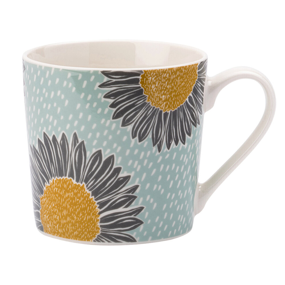 English Tableware Company Porcelain Mug With Sunflower Artisan Flower English Tableware Co. Blue/Yellow