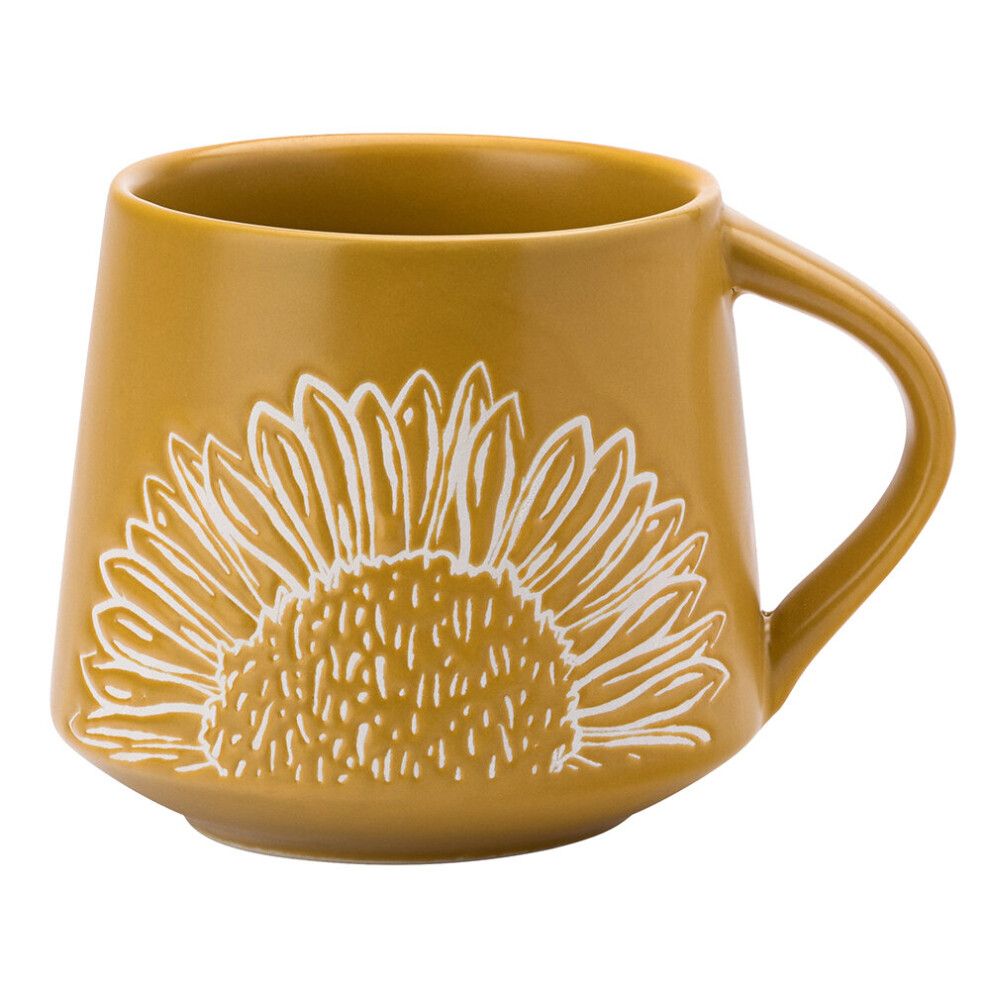 Stoneware Mug Yellow Artisan Flower English Tableware Co.