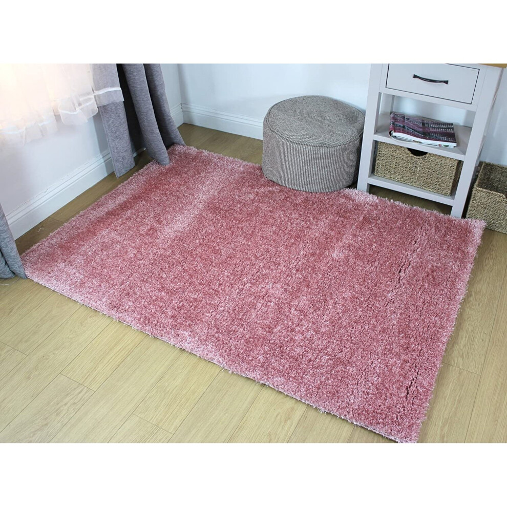 Velvet Shaggy Rug Modern Blush Pink 120x170cm Soft Thick Large Deep Pile Carpet-image-OPC-P95HBDY-NEW