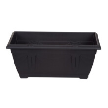 40cm Window Box Planter Plastic Venetian Flower Plant Pot Black Garden Trough