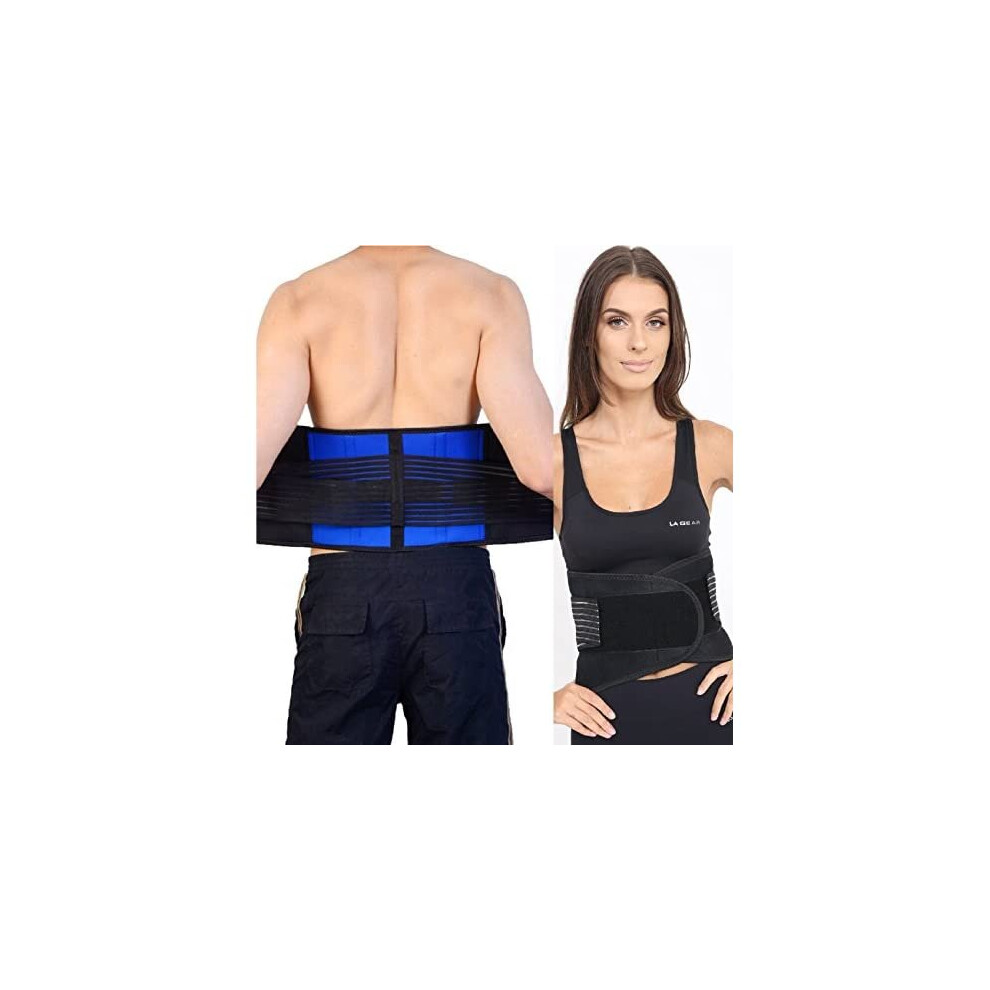 Body and Base TM, Adjustable Neoprene Double Pull Lumbar Support Lower Back Belt Brace Pain Relief ((XX-Large (40-44) inches))