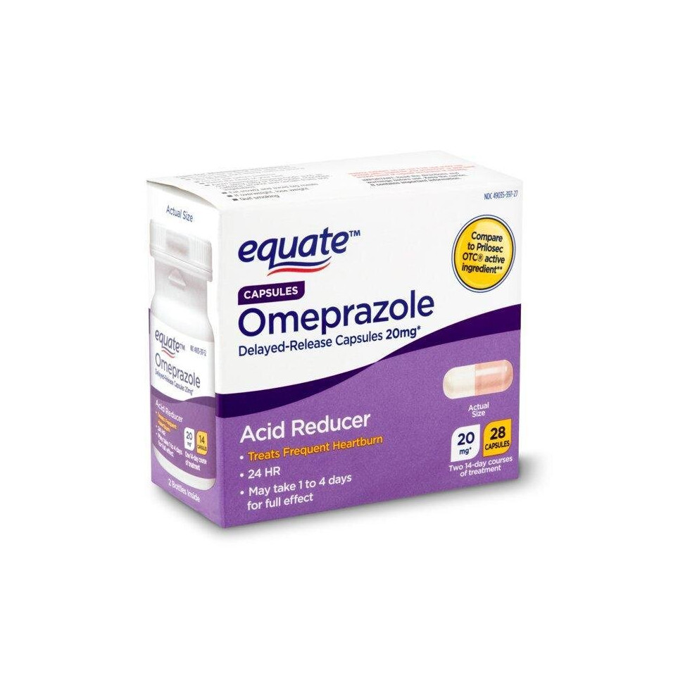 Equate Omeprazole Delayed-Release Capsules, 20 mg, 28 count