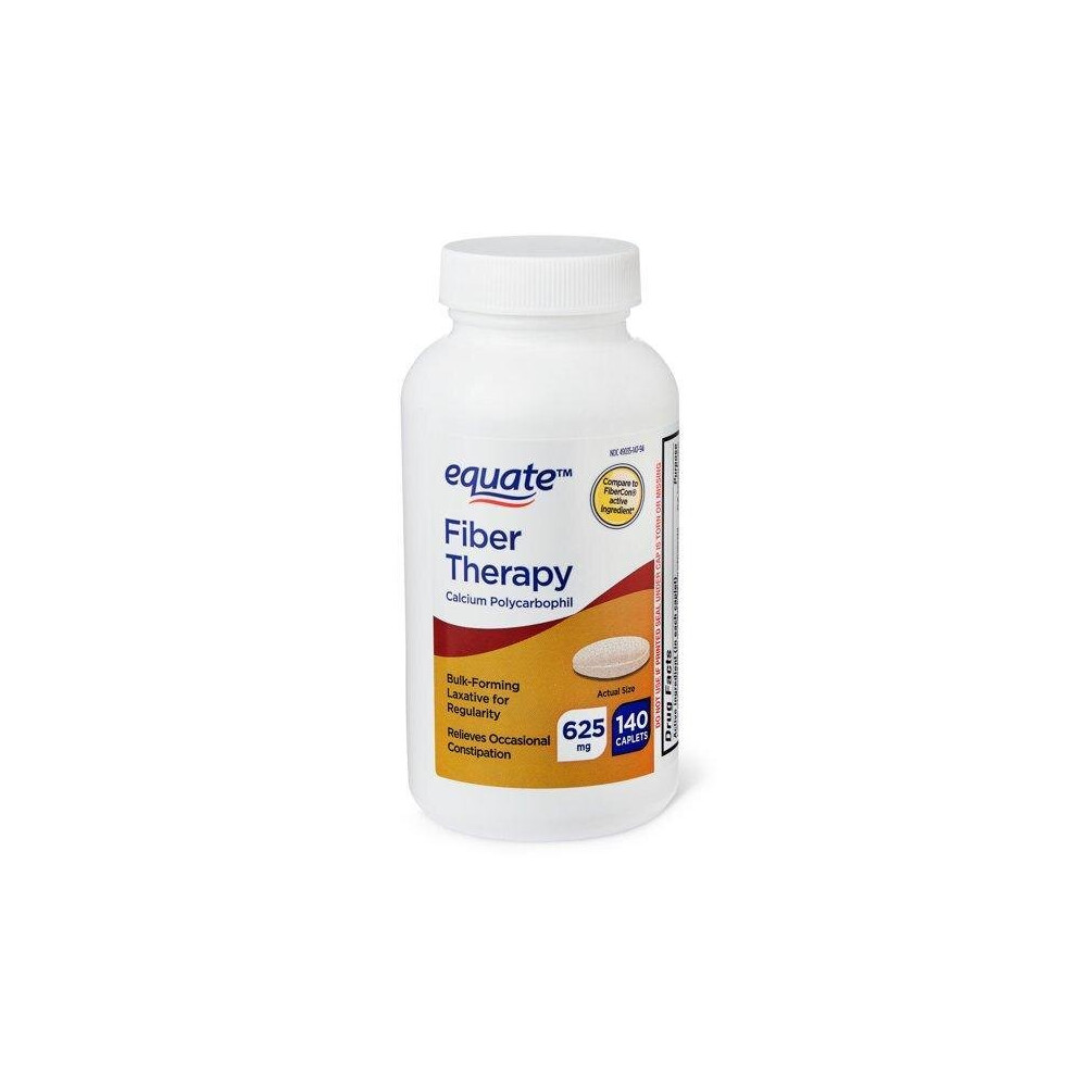 Equate Fiber Therapy Calcium Polycarbophil Caplets, 625 Mg, 140 Count