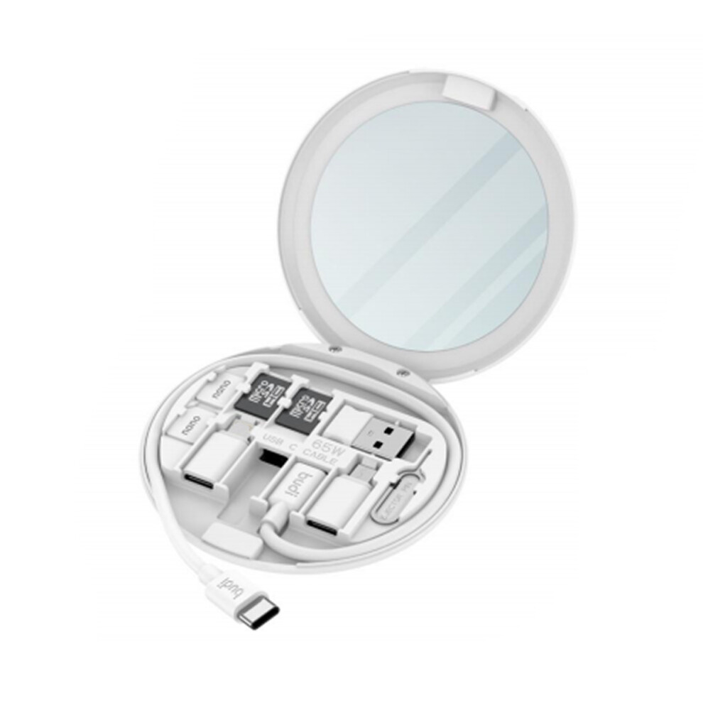 Photos - Other for Mobile Budi 11-IN-1 Essential Travel Phone Cable Vanity Case in White