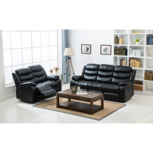 (Black) PU Leather Chicago 3+2 Seater Recliner Sofa