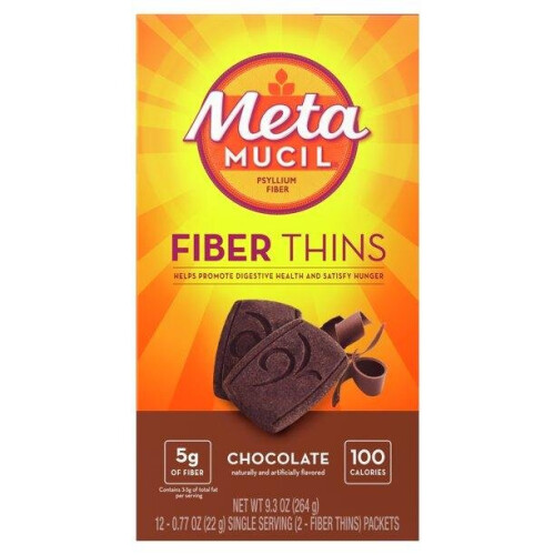 Metamucil, Φυτικές Θίνες, Chocolate, 12 Πακέτα, 0.77 oz (22 g) Κάθε
