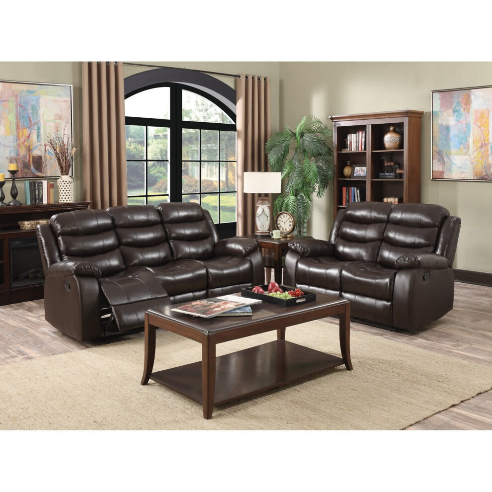 (Brown) PU Leather Chicago 3+2 Seater Recliner Sofa