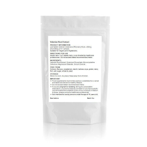 90 Tablets - Valerian Root 200mg Extract, Good Sleep, Mood, UK (V) 1