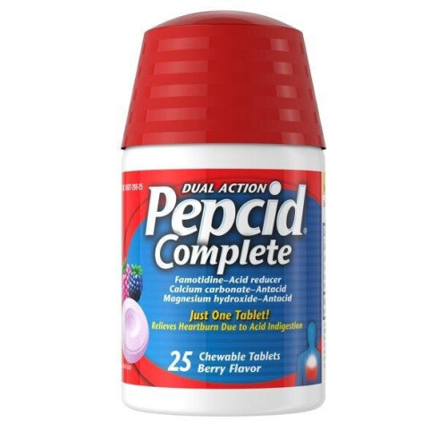 Pepcid Complete Berry Chewable Tablets - Acid Reducer + Antacid, 25 ct