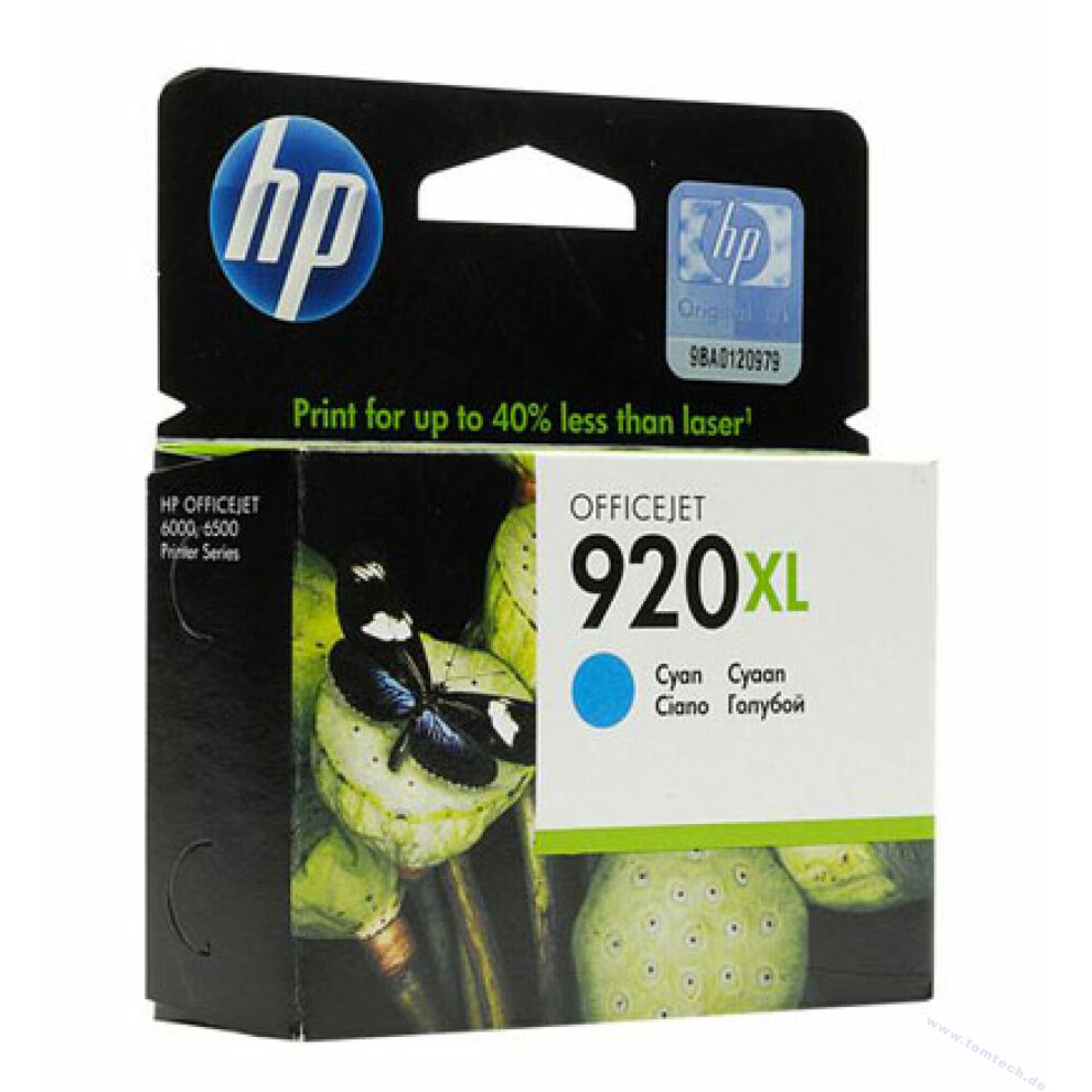 Hp Cd972ae 920XL Cyan Ink Blue
