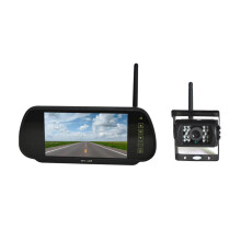 Wireless 7 Inch Clip-on Rear View Mirror Monitor Heavy Duty Reversing Camera Kit for Van RV Truck Bus Caravan