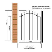 (850-910mm GAP X 1041mm High) Weston Single Metal Ball-Top Garden Gate galvanised