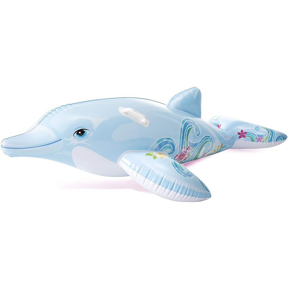 Intex Inflatable Dolphin Rider Ride On Beach Toy Lilo Swim Pool Float ...