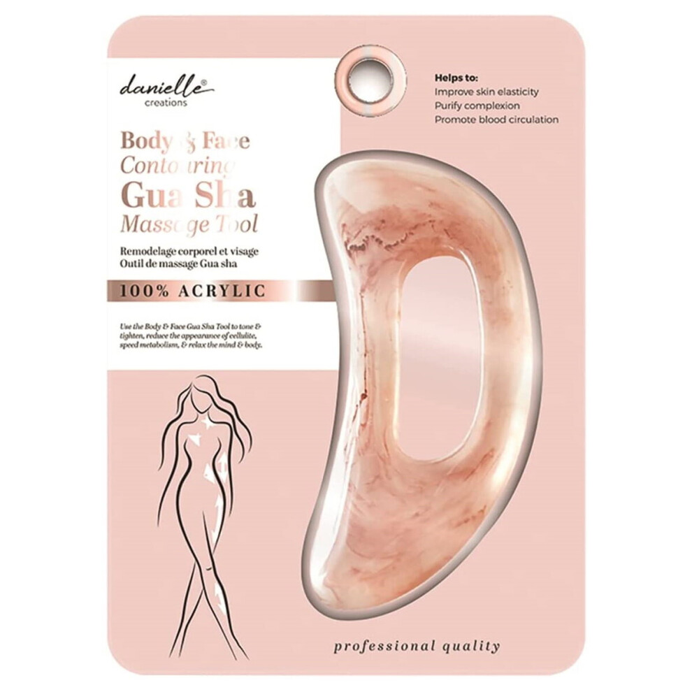 Danielle Creations Rose Quartz Body & Face Contouring Gua Sha Massaging Tool