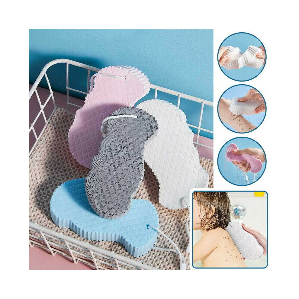 (Blue) Ultra Soft Bath Body Shower Sponge Super Soft Exfoliating Bath Spongen w/Hanging