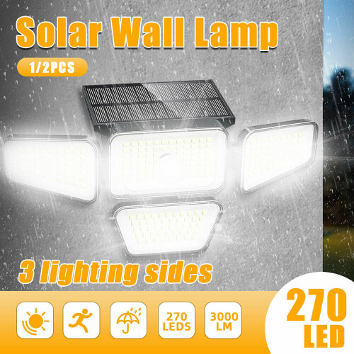 4 Head Solar PIR Motion Sensor Light Outdoor Wall Security Flood Lamp 2