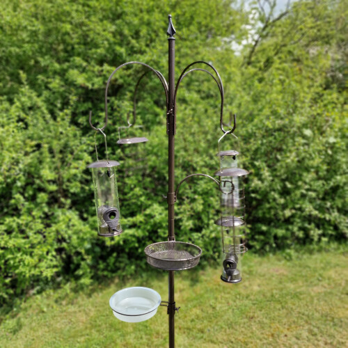 Selections Metal Complete Bird Feeding Station with 5 Feeders 1