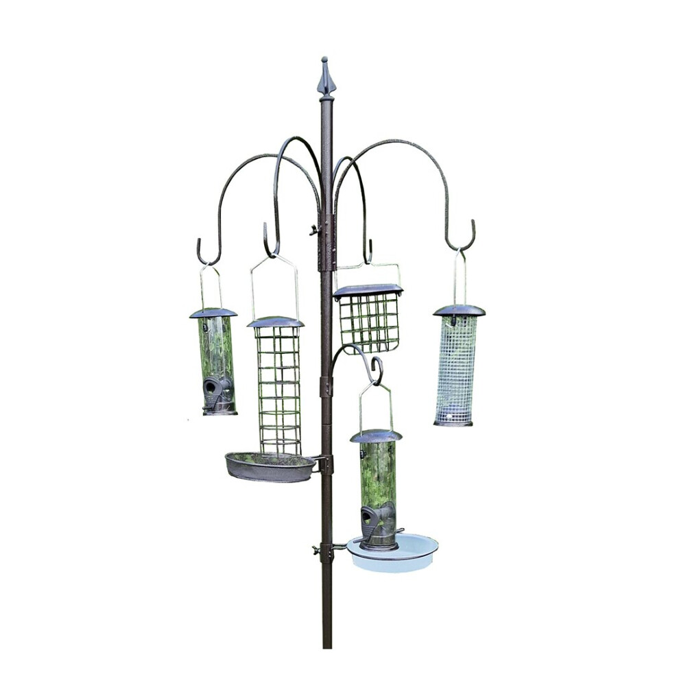 Metal Complete Bird Feeding Station with 5 Feeders