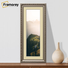 (Gun Metal With Ivory Mount, 12x5" Pic (16x9" Frame)) Gun Metal Picture Frame, Shabby Panoramic Style Photo Frames, Wall Hanging Frames, Home Décor Frame With Multicolored Mount