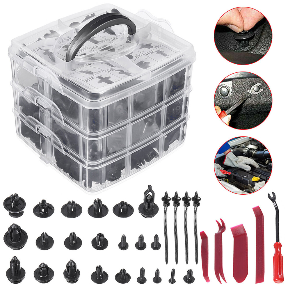 New 620Pcs Car Trim Body Clips Kit Rivet Retainer Door Panel Bumper Plastic Fastener 623414370615
