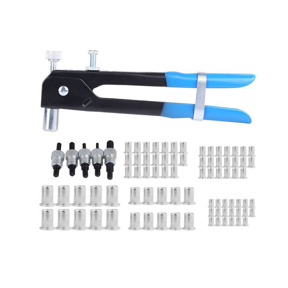 New 86Pcs Aluminum Alloy M3-M8 Blind Rivet Nuts Threaded Insert Rivet Tool Riveter With Rivnut Nutsert Riveting Kit Tool 623414370639