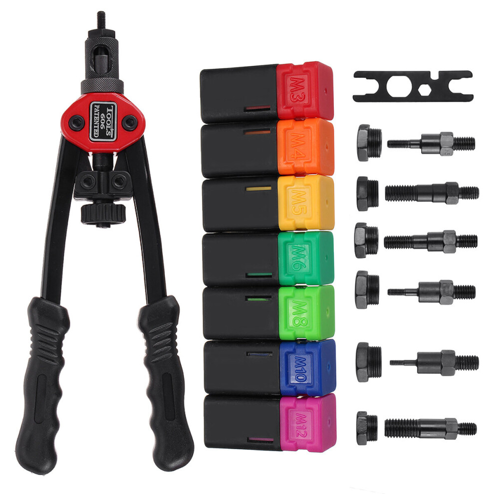New Bt606 Blind Auto Riveter Nut Tool Hand Insert Rivet Nut Tools Set Manual Mandrels M3/M4/M5/M6/M8/M10/M12 623414370622