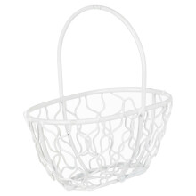 (Oblong Basket, White) 6x Wire Metal Mesh Wedding Table Decor Baskets